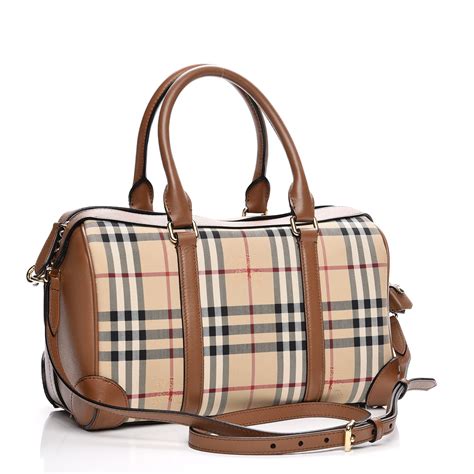 burberry horseferry check bowling bag small honey tan|BURBERRY Horseferry Check Small Alchester Bowling Bag .